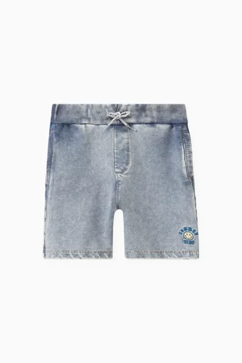 Smiley-embroidered Shorts in Cotton-blend