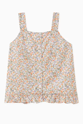 Floral-print blouse in Cotton