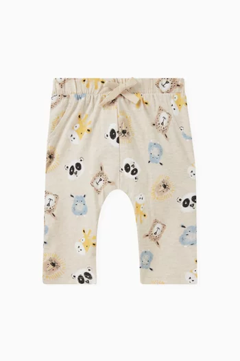 Animal-print Pyjama Pants in Cotton