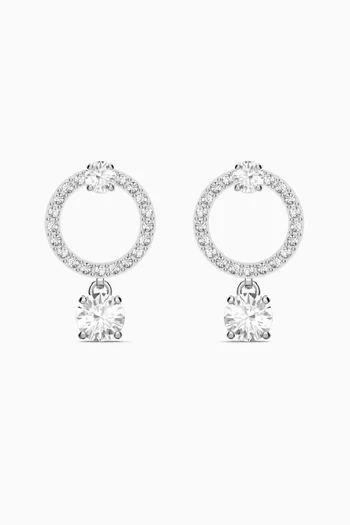 Attract Circle Pierced Earrings in Rhodium-plated Metal