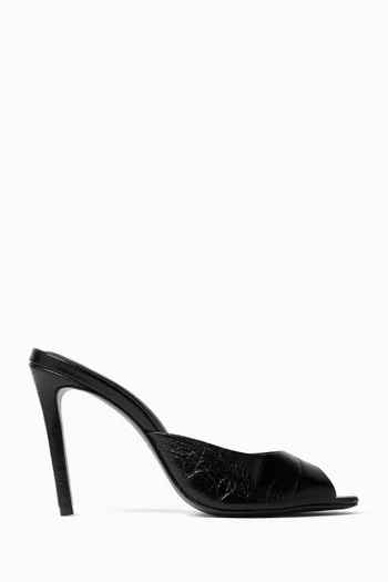 Alessia 100 Mule Sandals in Croc-embossed Leather