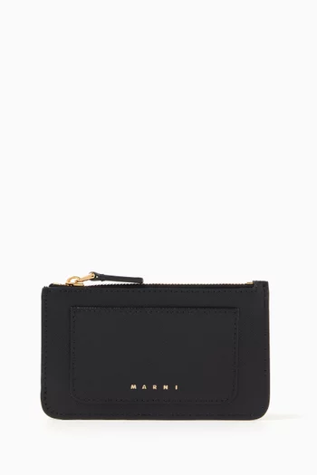 Logo Wallet in Saffiano Leather