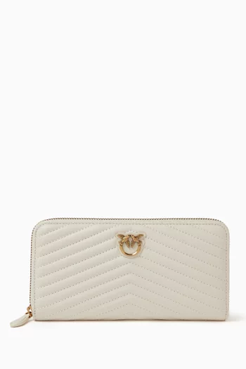 Ryder Zip-around Wallet in Chevron-patterned Nappa Leather