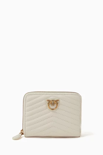 Taylor Zip-around Wallet in Chevron-patterned Nappa Leather