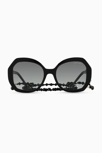 Cat-eye Sunglasses in Havana Acetate