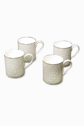 Floral Mugs in Porcelain, Set Of 4
