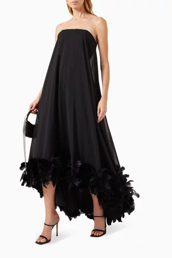 Strapless Feather Gown