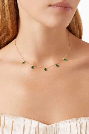 Hala Malachite Necklace in 18kt Gold