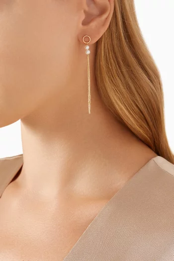 Kiku Pearl Drop Earrings in 18kt Gold