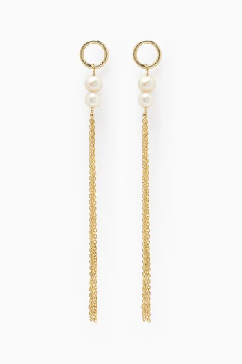 Kiku Pearl Drop Earrings in 18kt Gold