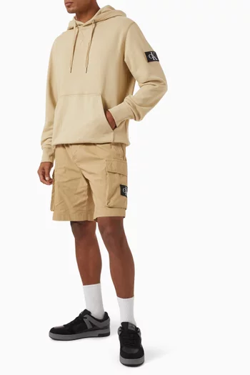 Logo Badge Hoodie in Cotton