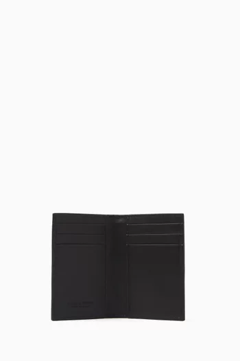 Flap Card Case in Intrecciato Leather