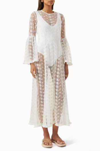 Adalise Midi Dress in Lace-tulle