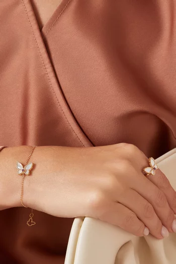 Farfasha Petali del Mare Butterfly Amethyst & Mother of Pearl Bracelet in 18kt Rose Gold
