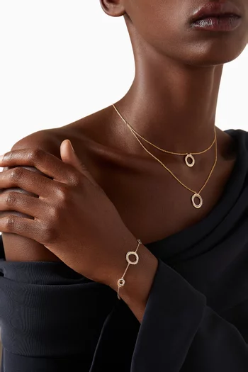 سوار ريفولف بحلية ثلاثية مرصع بالماس من ذهب متنوع عيار 18