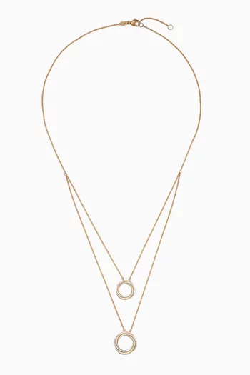 Revolve Trio Diamond Double Layer Necklace in 18kt Mixed Gold