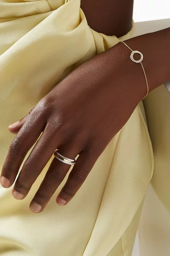 سوار ريفولف بحلية ثلاثية مرصع بالماس من ذهب متنوع عيار 18