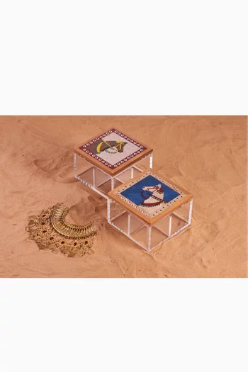 صندوق إكسسوارات جلد وخشب الجوز من مجموعة فرس