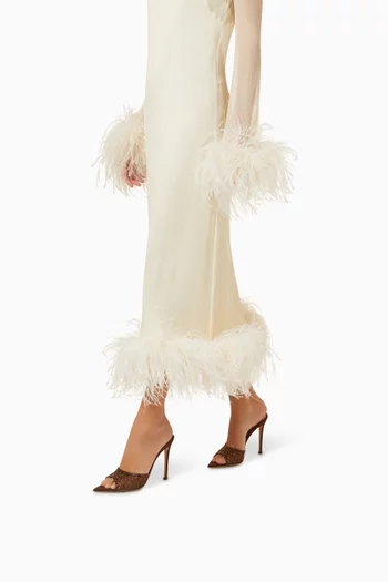 Rania 105 Organza Crystal Mules in Suede