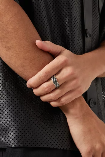 Diamond DY Helios Band Ring in Sterling Silver