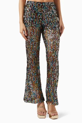 Yasnoelle Pants in Sequinned Fabric