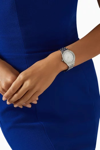 ساعة هارلو مرصعة بالكريستال ستانلس ستيل، 38 مم