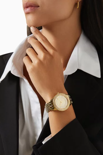 ساعة هارلو مرصعة بالكريستال ستانلس ستيل، 38 مم