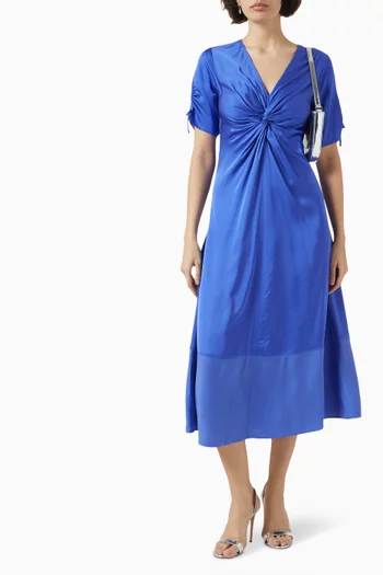 Eloise Ruched Midi Dress in Viscose