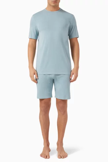 Shorts Pyjama Set in Stretch Cotton-jersey