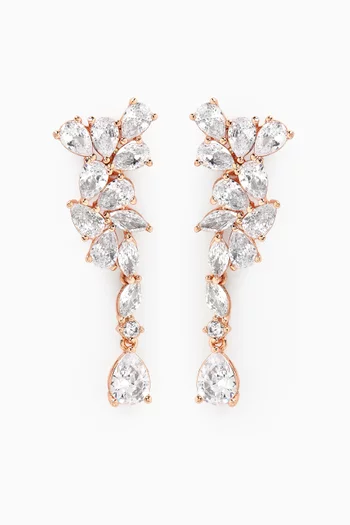 Marquis Waterfall Drop Earrings in 18kt Rose Gold-plated Brass