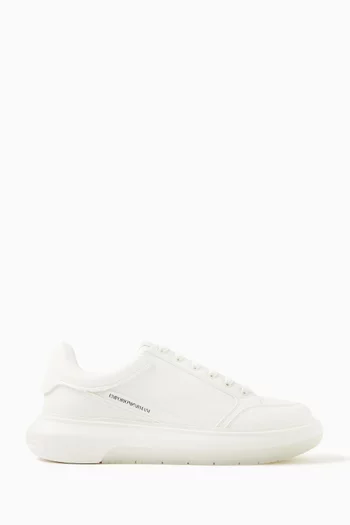 EA Logo Sneakers in Leather