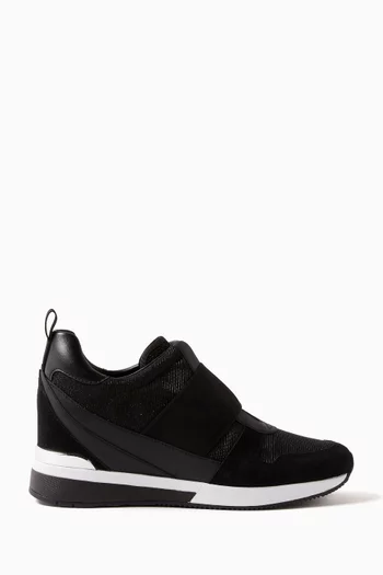 Maven Slip-on Wedge Sneakers in Leather & Mesh