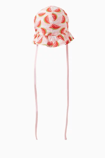 Watermelon-print Sun Hat in Cotton