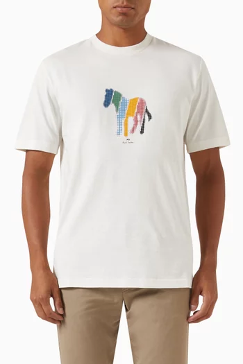 Pixelated Zebra T-shirt in Organic Cotton-jersey