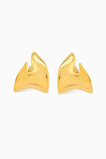 Tavros Earrings in 22kt Gold-plated Bronze