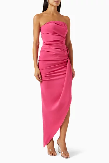 Strapless Maxi Dress in Stretch-crepe
