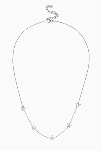 Crystal Star Chain Necklace in Sterling Silver