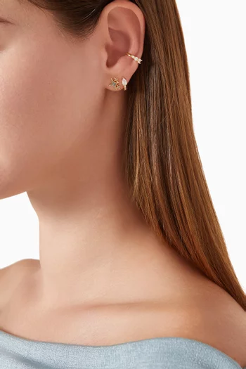 Twinkling Star Stud Earrings in Gold-plated Brass