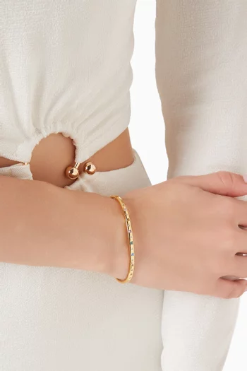 سوار مرصع بأحجار متعددة الألوان نحاس مطلي بالذهب