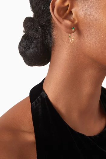 Dangle Chain Earrings in Gold-plated Brass