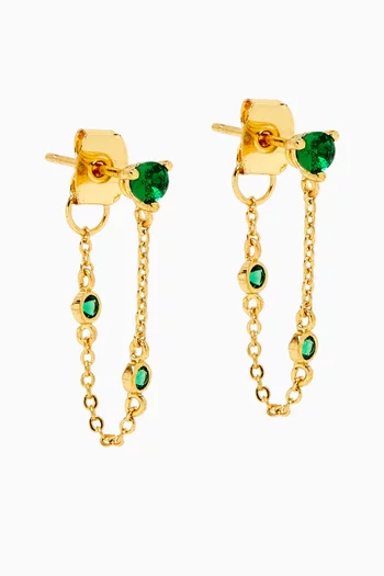 Dangle Chain Earrings in Gold-plated Brass