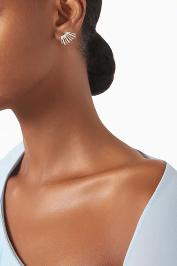 Multi-row Crystal Huggies in Silver-plated Brass