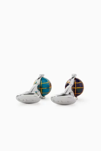 Globes Cufflinks in Stainless Steel