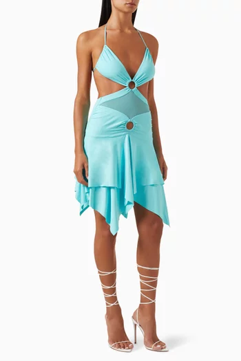 Ariel Mini Dress in Mesh & Jersey