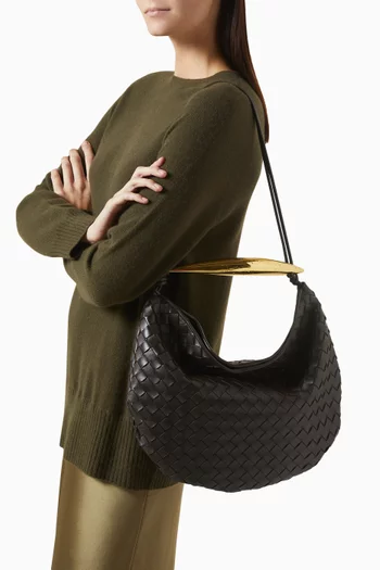 Medium Sardine Shoulder Bag in Intrecciato Leather