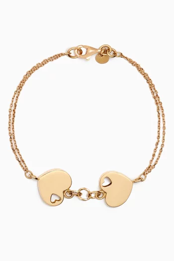 Moda Geometrica Hearts Bracelet in 18kt Gold