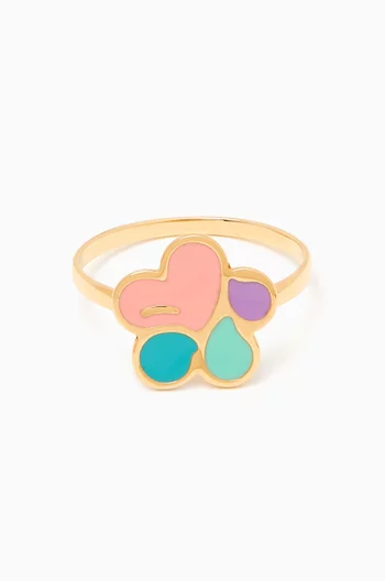 La Nature Enamel Ring in 18kt Gold