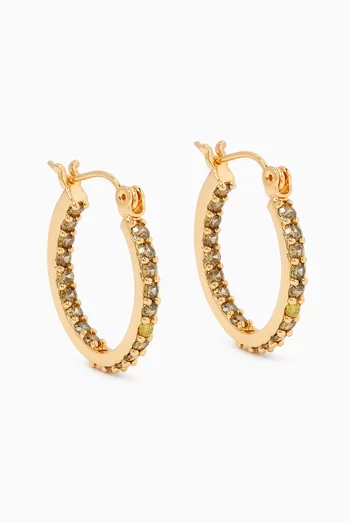 Pavé Mini Hoop Earrings in 18kt Gold-plated Brass