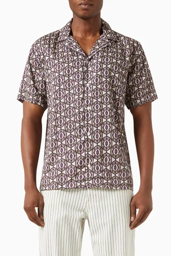 Ornament-print Short-sleeve Shirt in Tencel™
