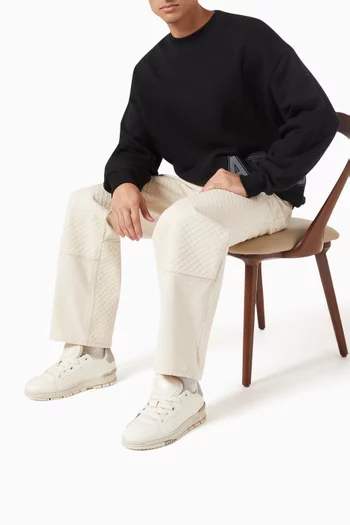 Area Cloud Sneakers in Leather & Textile Woven